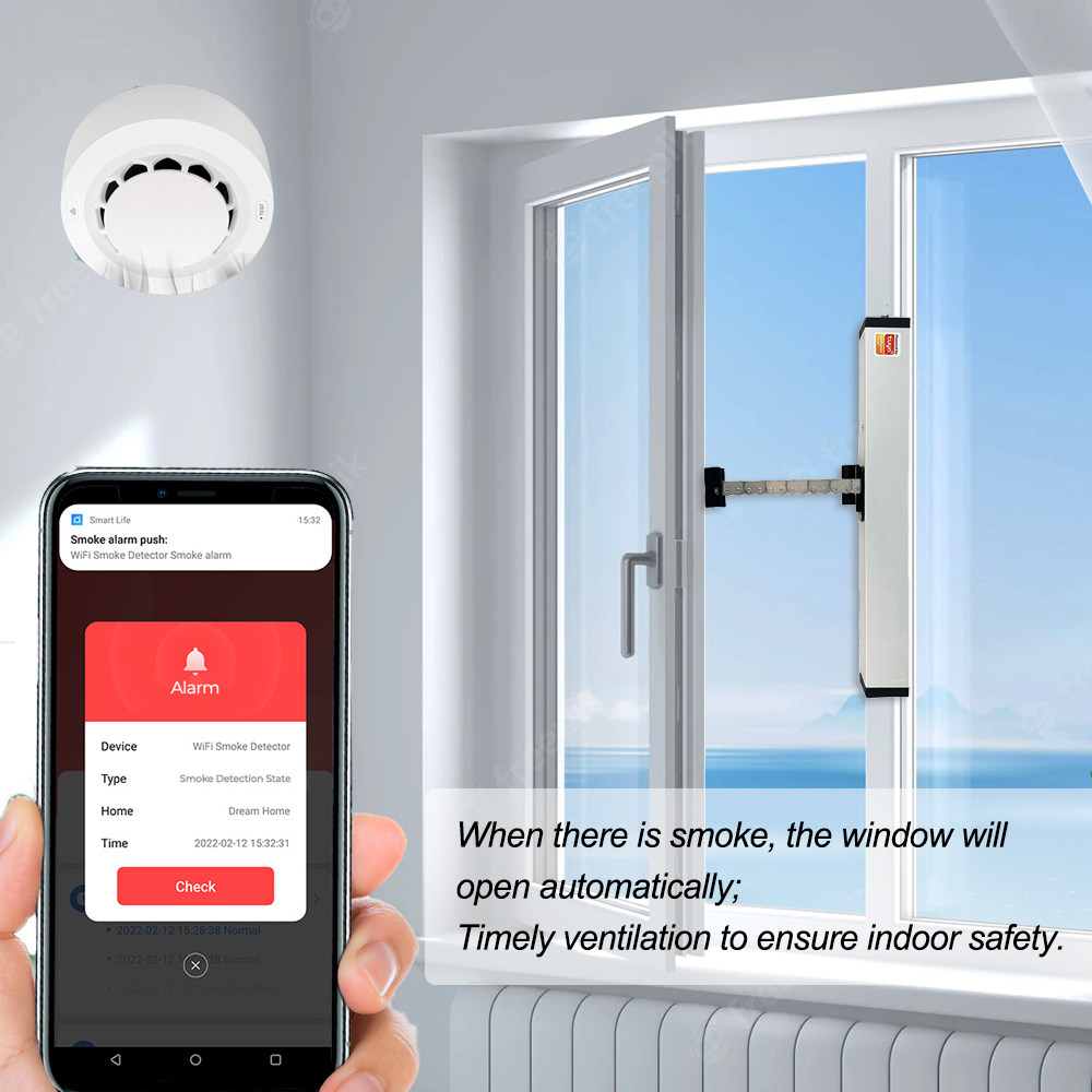 Smoke sensor automatic window opener