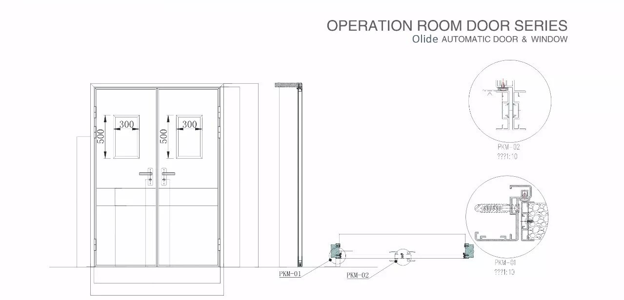 manual airight Aluminum swing door for medicial profile 2