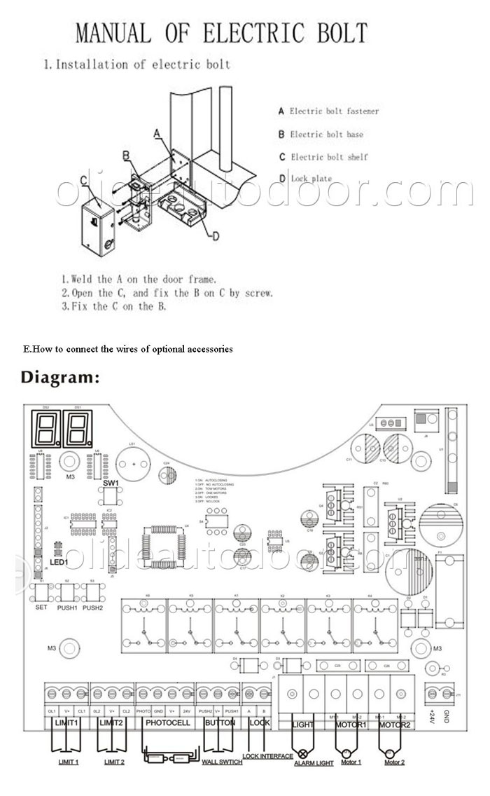 Swing Gate Opening Mechanism wire connection diagram