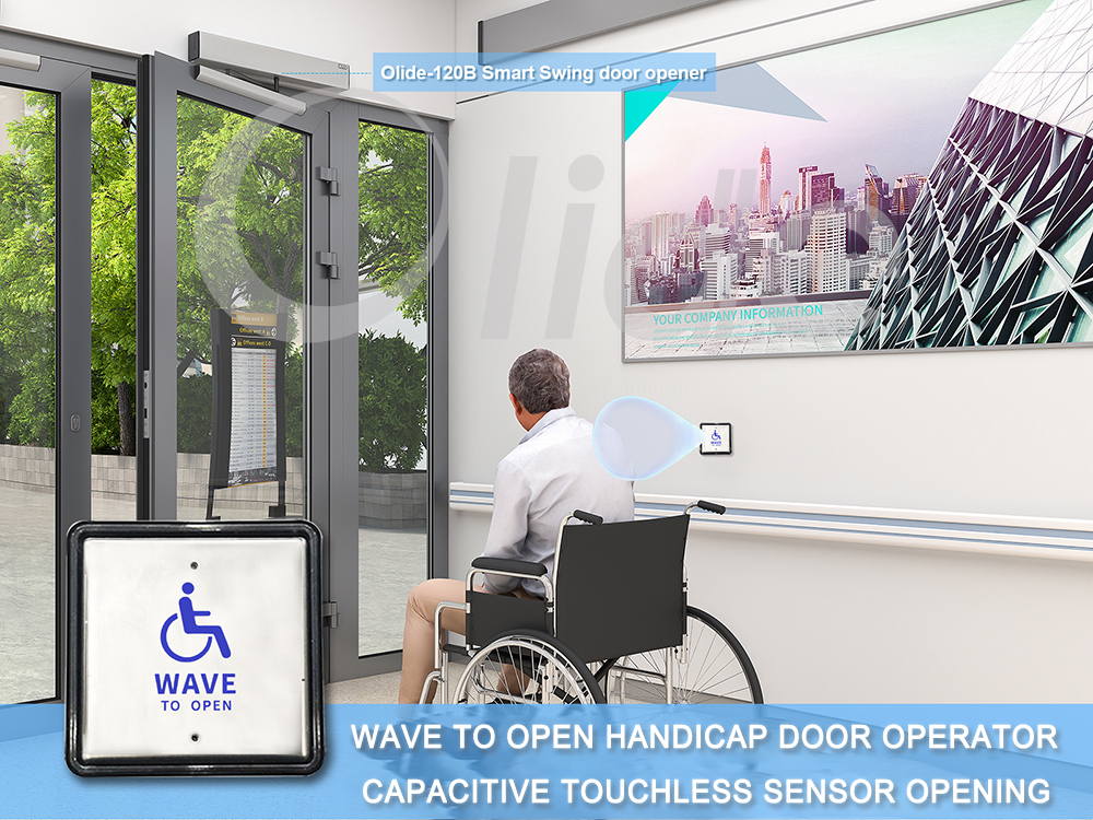 non-contact handicap door opener capacitive switch sensing open