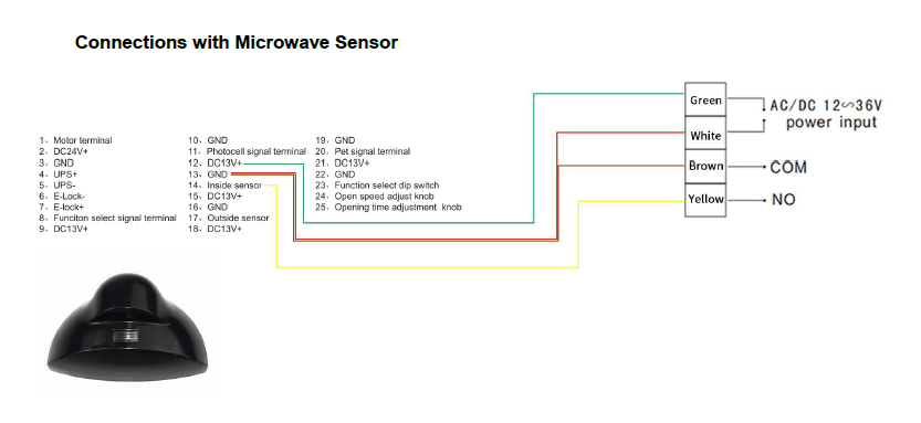 casa1 wiring with microwave sensor