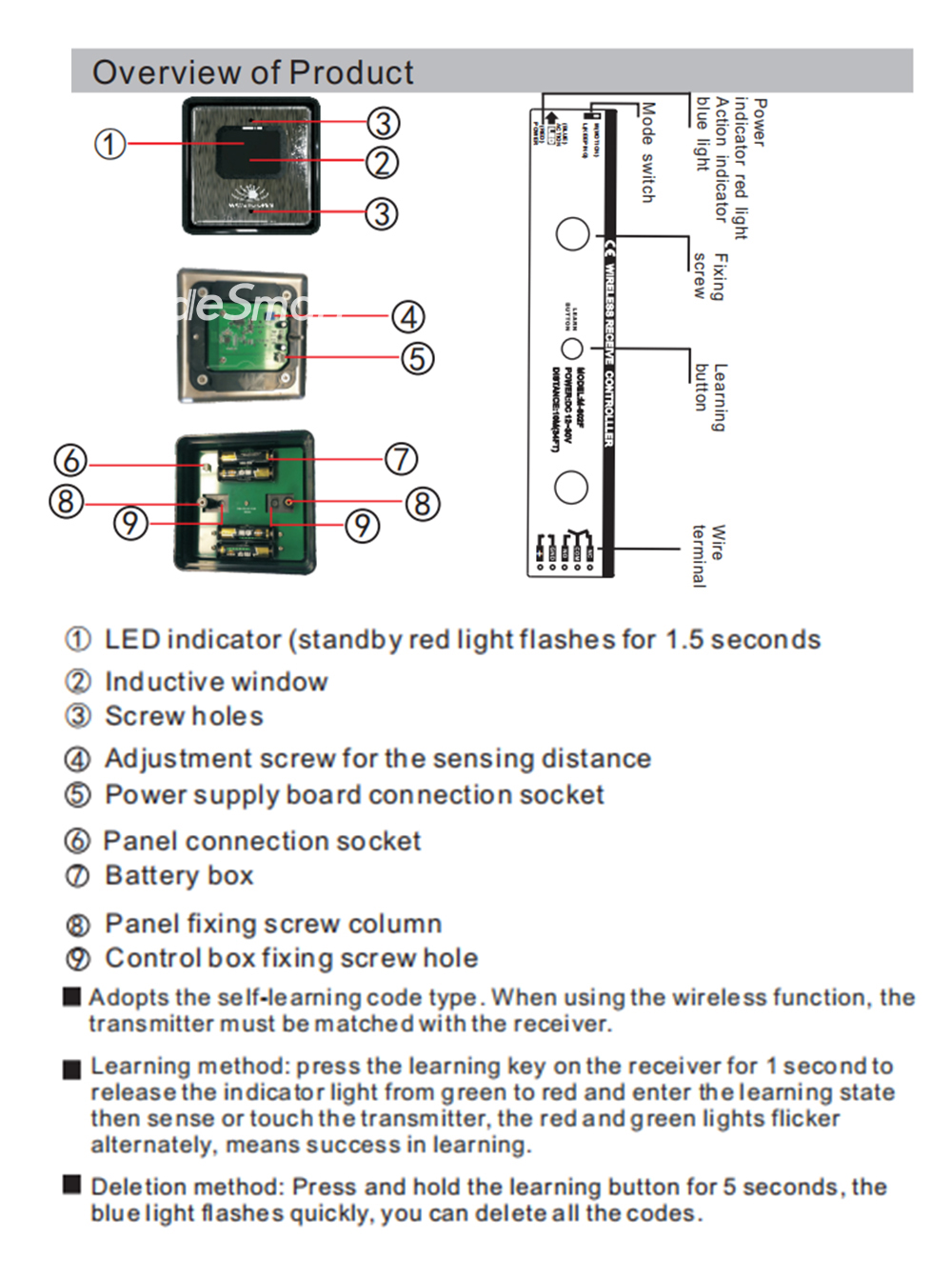 M512 wireless touchless infrared switch