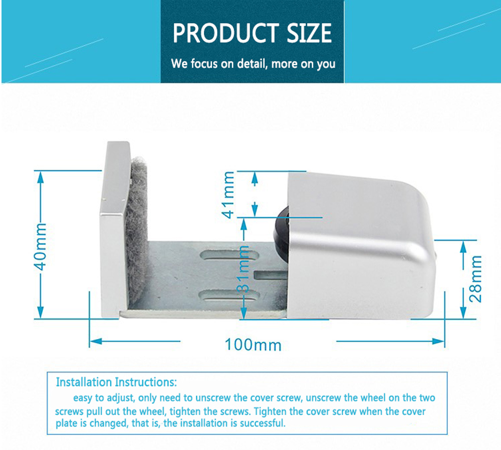 Olide floor guider for automatic door system size