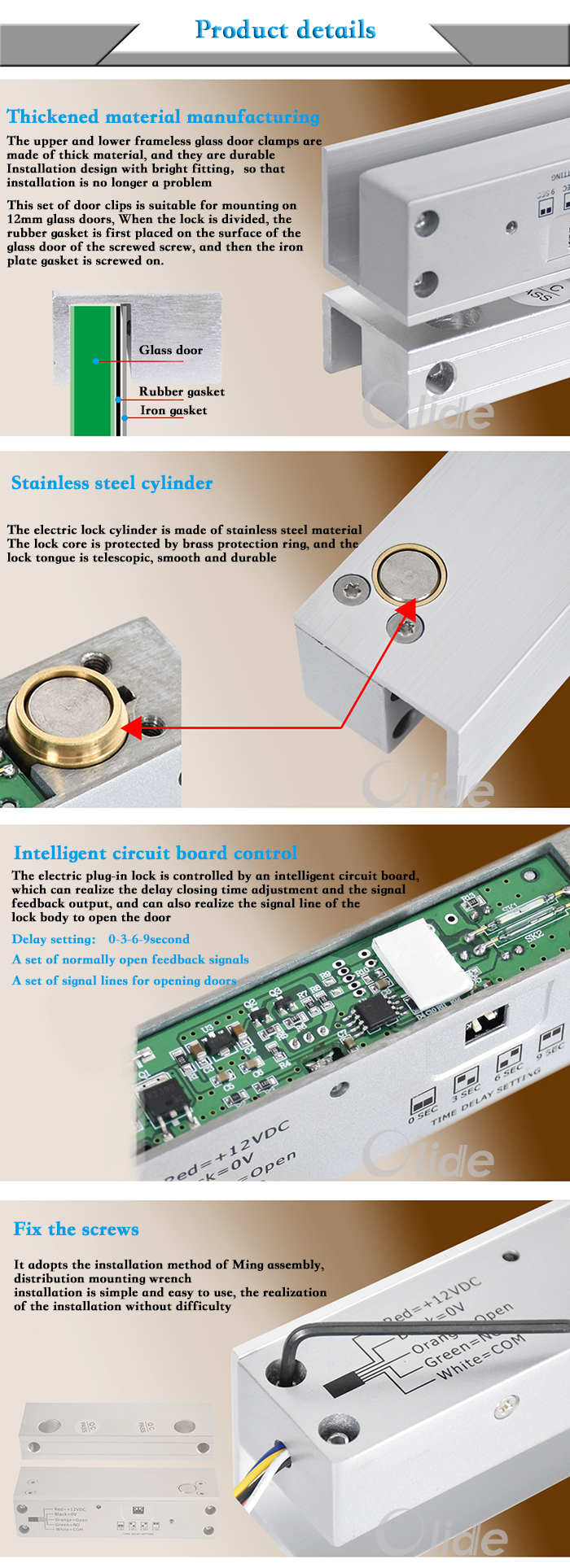 frameless glass electric bolt3700