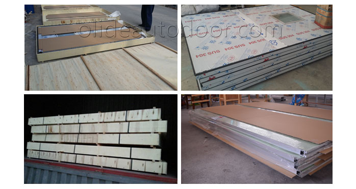 Modern automatic patient room doors  packing and shipping
