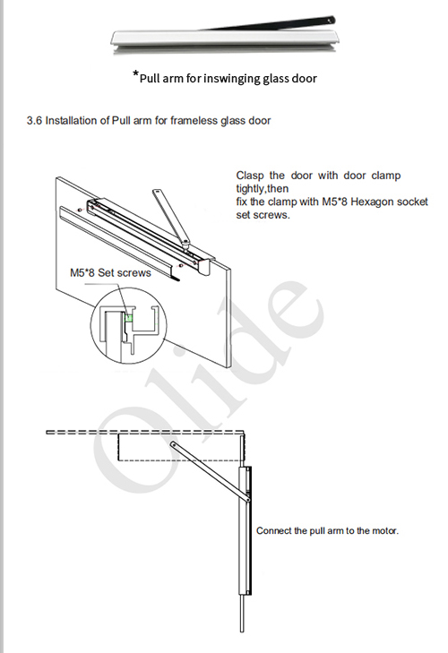 olide 120B pull arm Installation