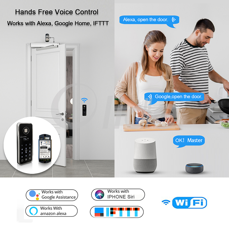 olide smart automatic swing door opener with fingerprint door lock 800