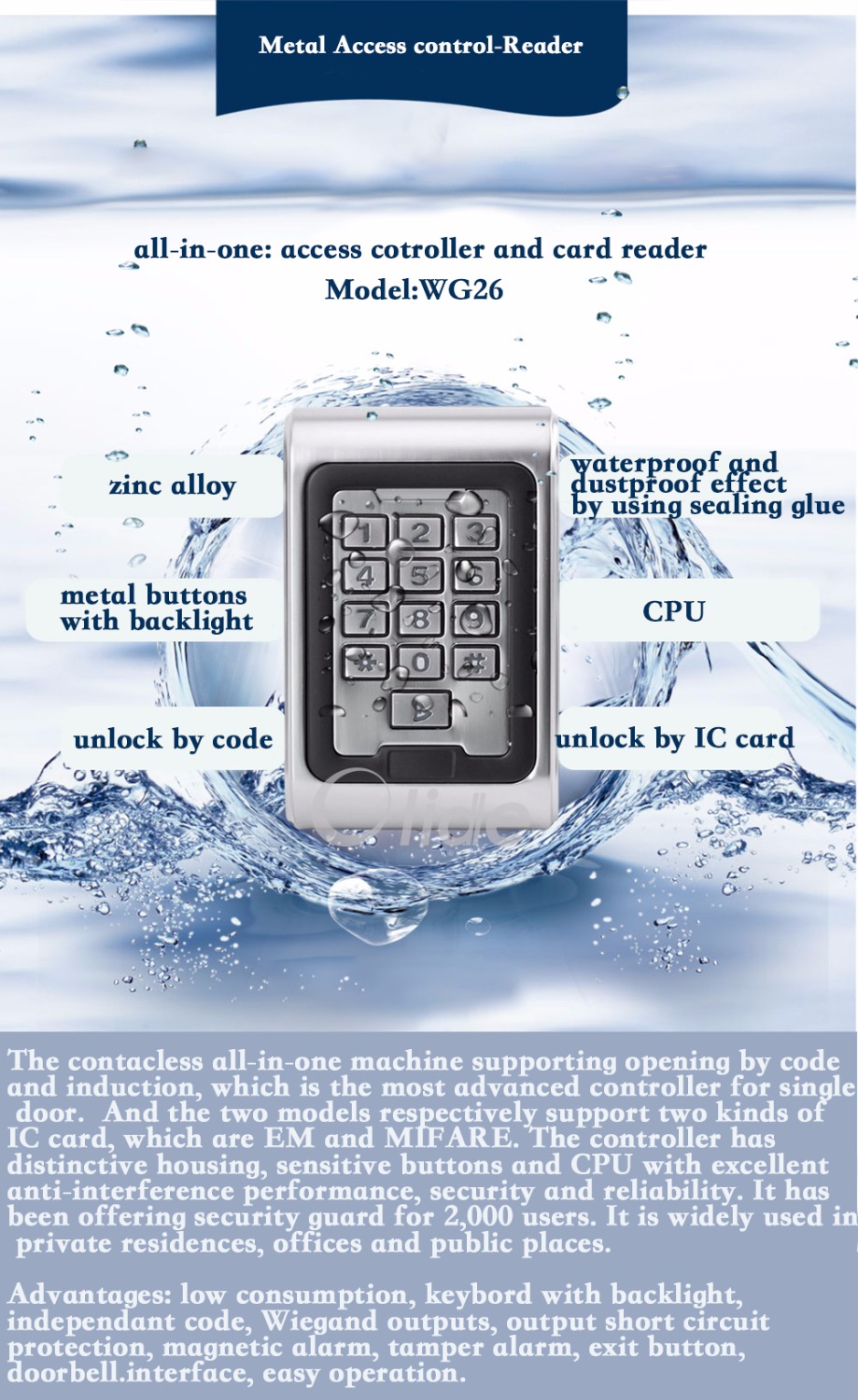 olide waterproof card reader