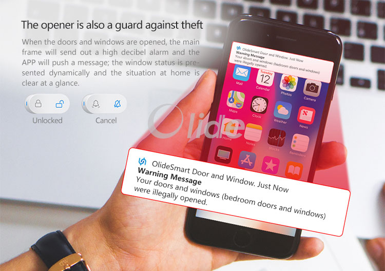 olidesmart window slider Anti-theft function