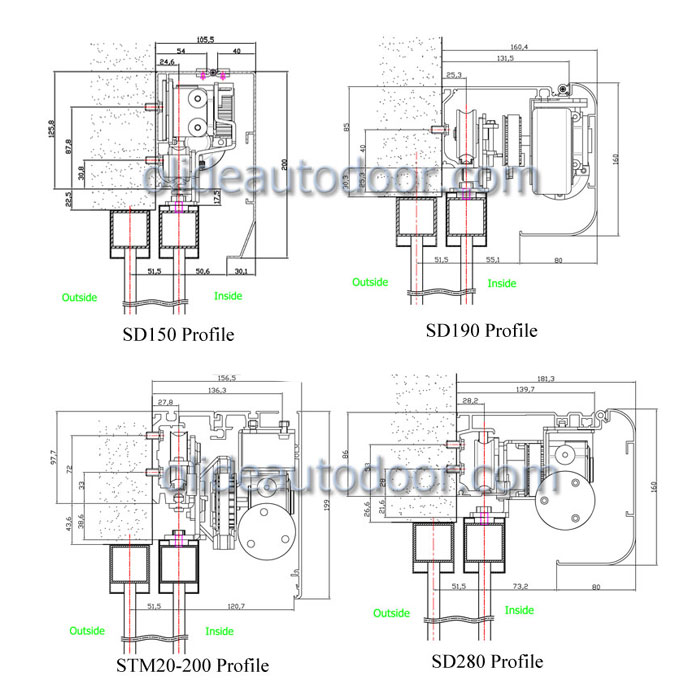 sliding door opener profile